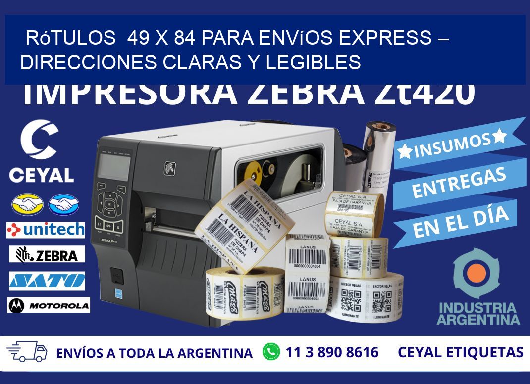 Rótulos 49 x 84 para Envíos Express – Direcciones Claras y Legibles