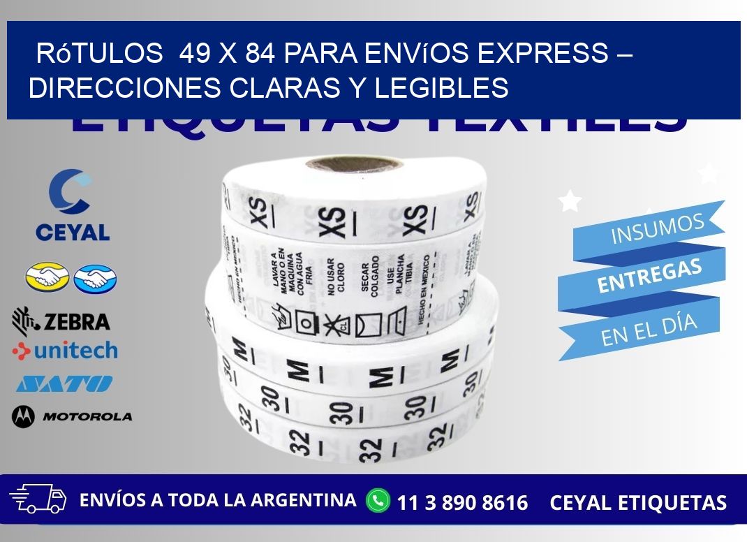 Rótulos 49 x 84 para Envíos Express – Direcciones Claras y Legibles