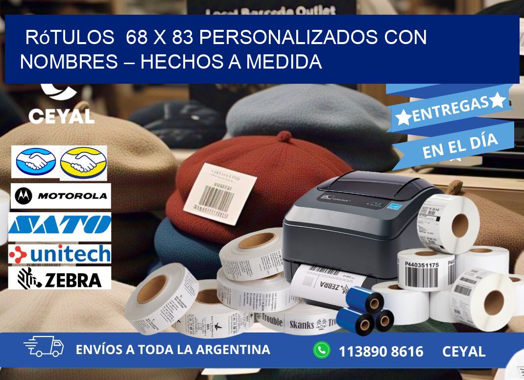 Rótulos 68 x 83 Personalizados con Nombres – Hechos a Medida