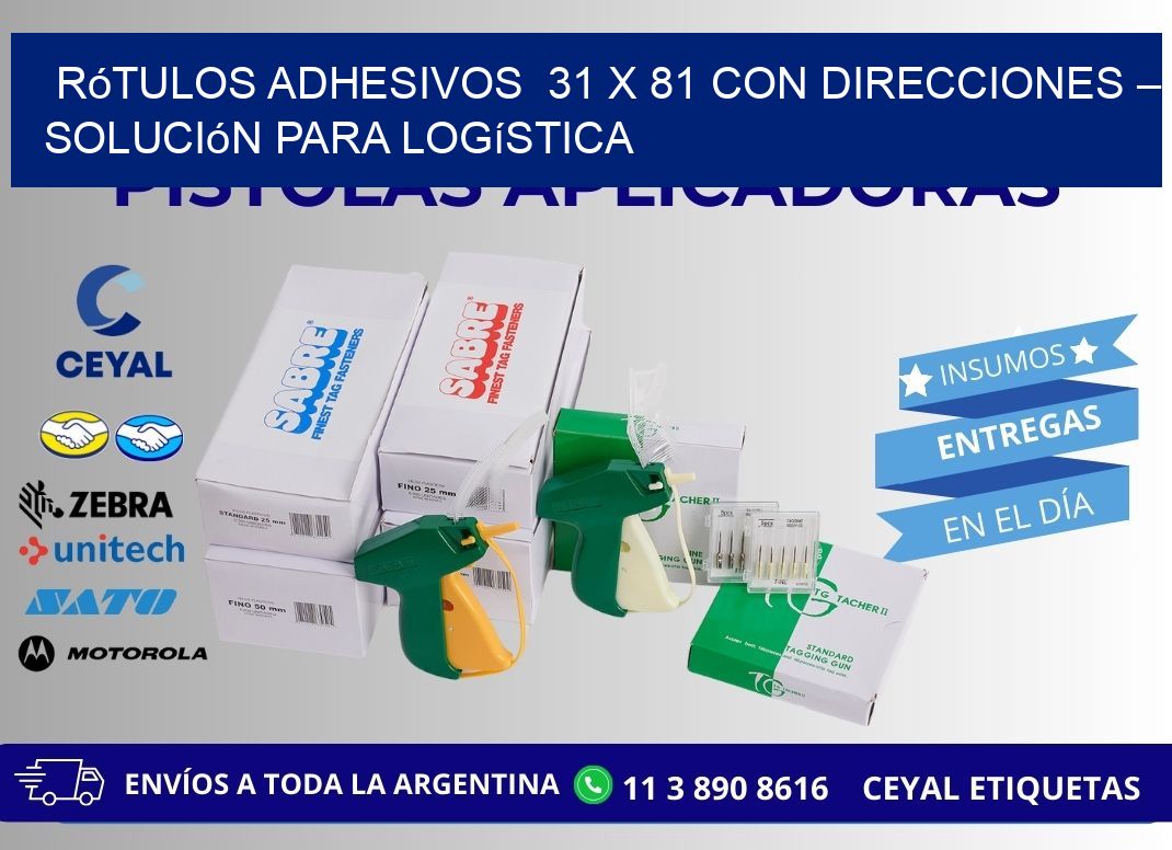 Rótulos Adhesivos 31 x 81 con Direcciones – Solución para Logística