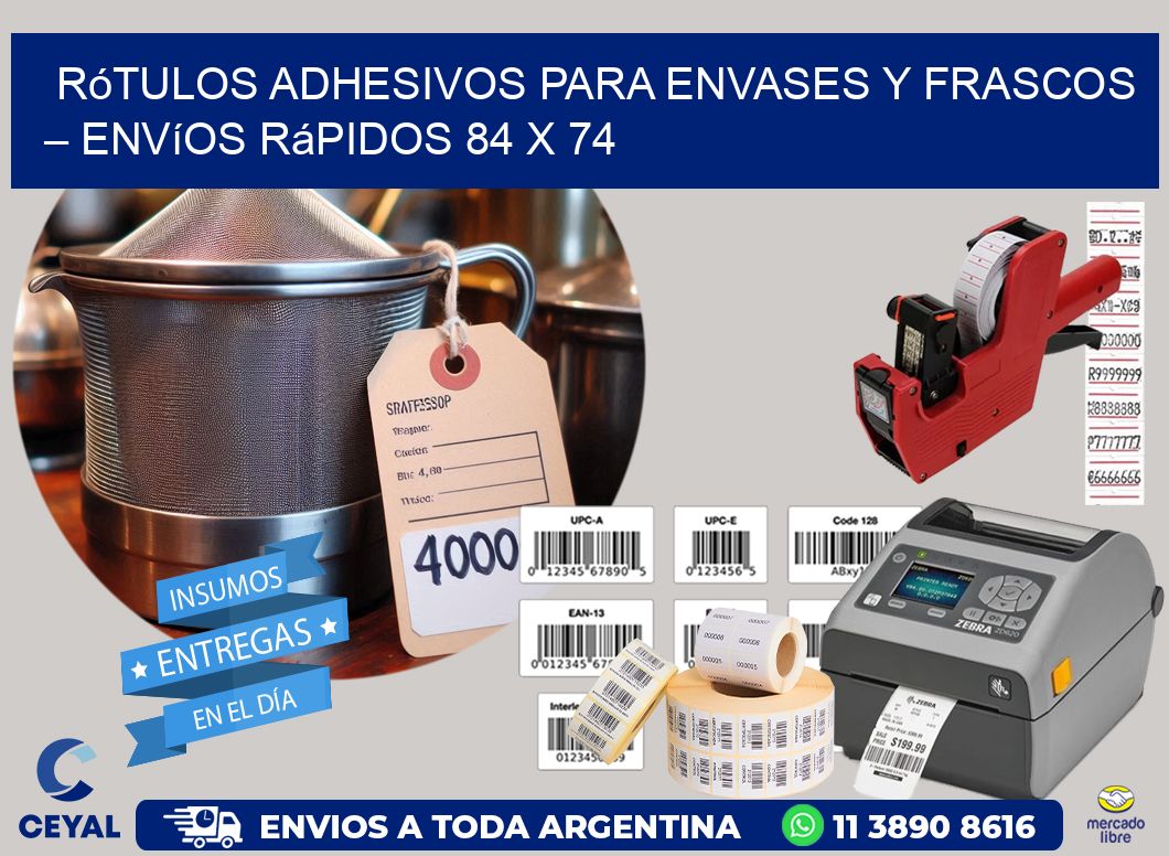 Rótulos Adhesivos para Envases y Frascos – Envíos Rápidos 84 x 74