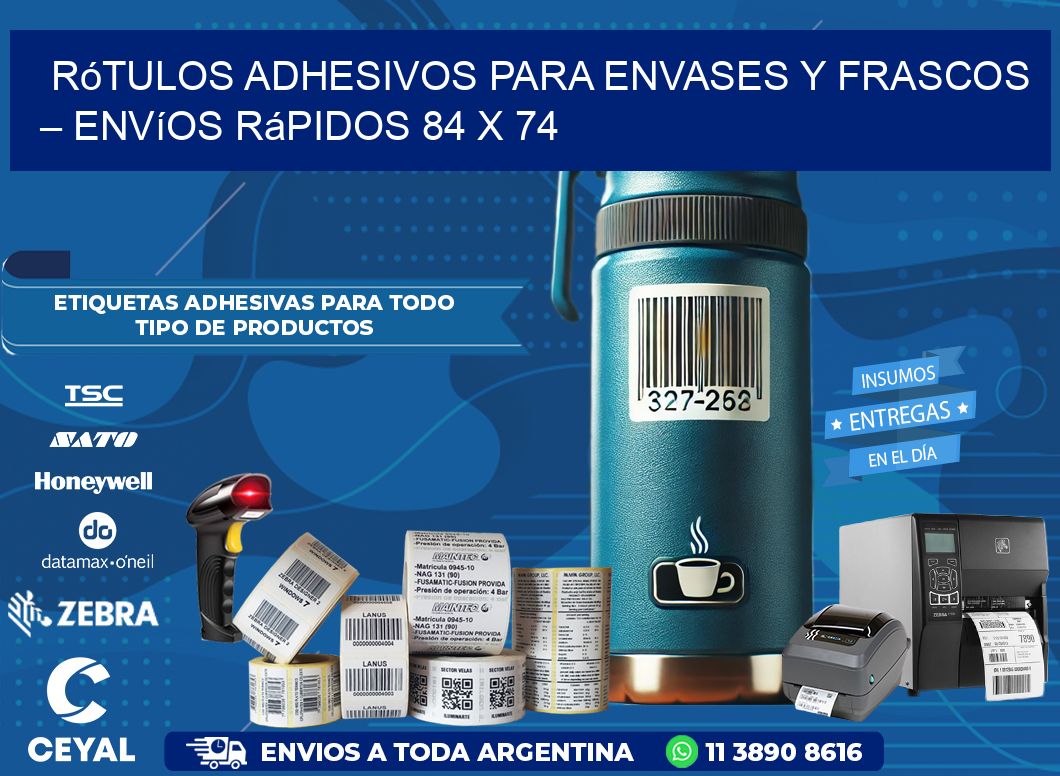 Rótulos Adhesivos para Envases y Frascos – Envíos Rápidos 84 x 74