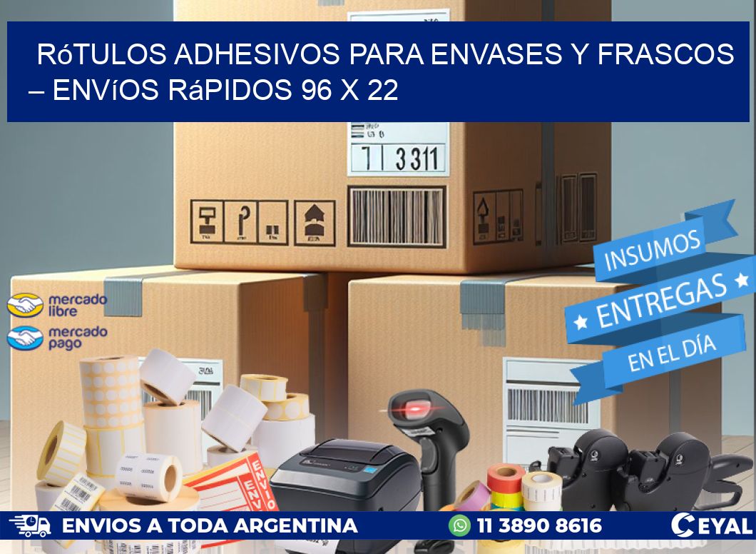 Rótulos Adhesivos para Envases y Frascos – Envíos Rápidos 96 x 22
