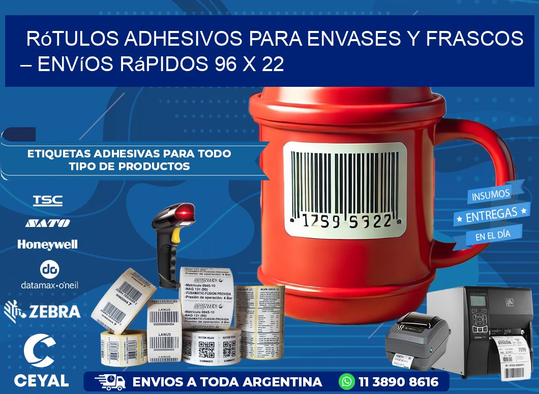 Rótulos Adhesivos para Envases y Frascos – Envíos Rápidos 96 x 22