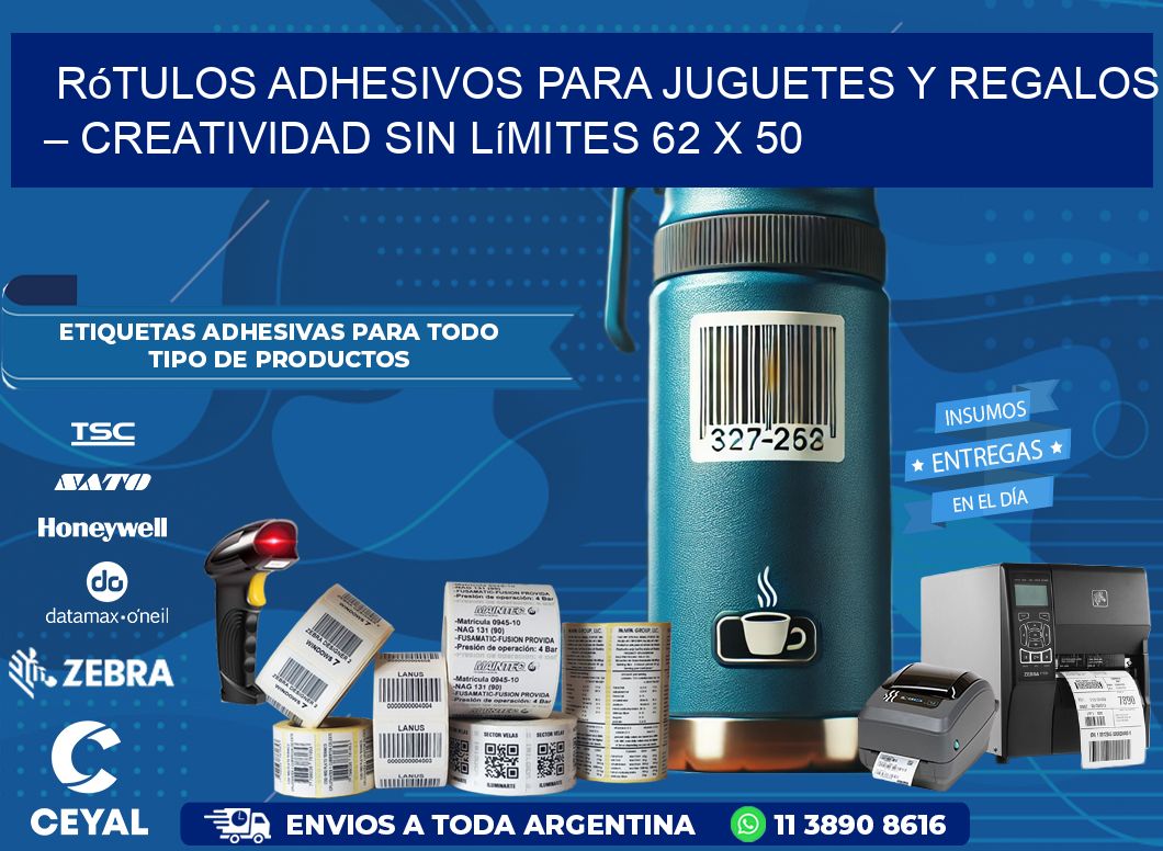 Rótulos Adhesivos para Juguetes y Regalos – Creatividad Sin Límites 62 x 50