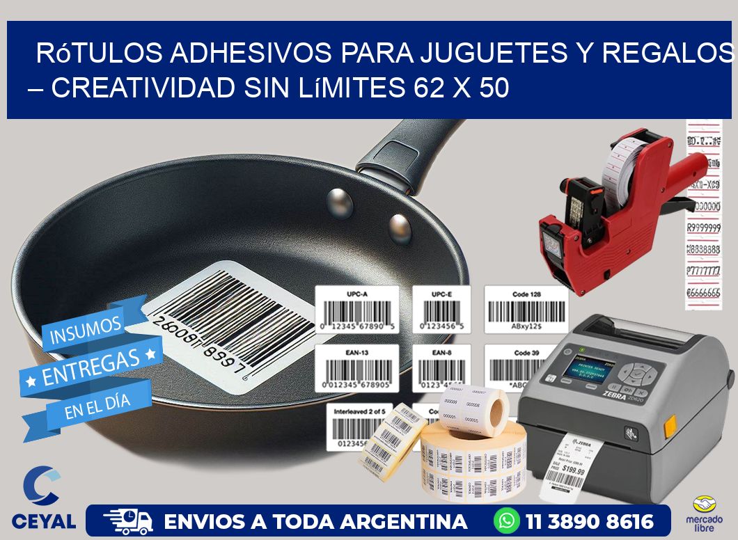 Rótulos Adhesivos para Juguetes y Regalos – Creatividad Sin Límites 62 x 50
