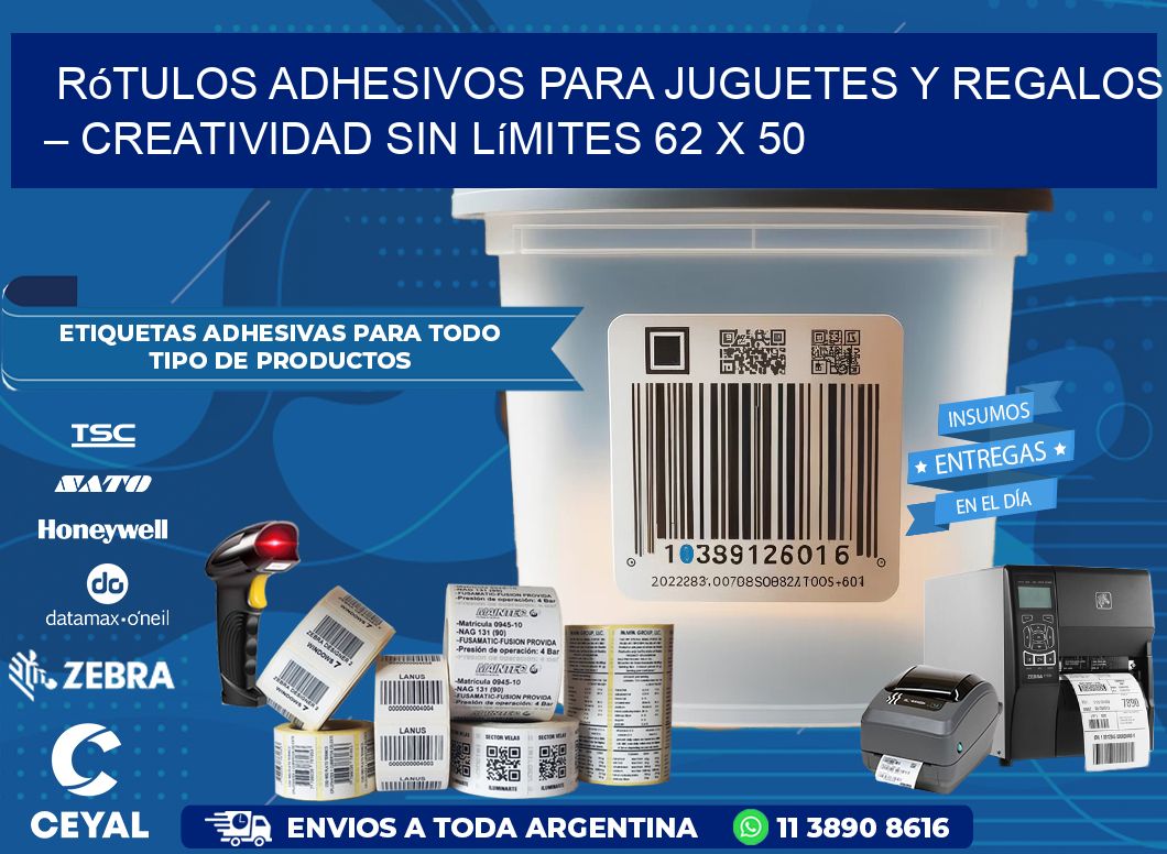 Rótulos Adhesivos para Juguetes y Regalos – Creatividad Sin Límites 62 x 50