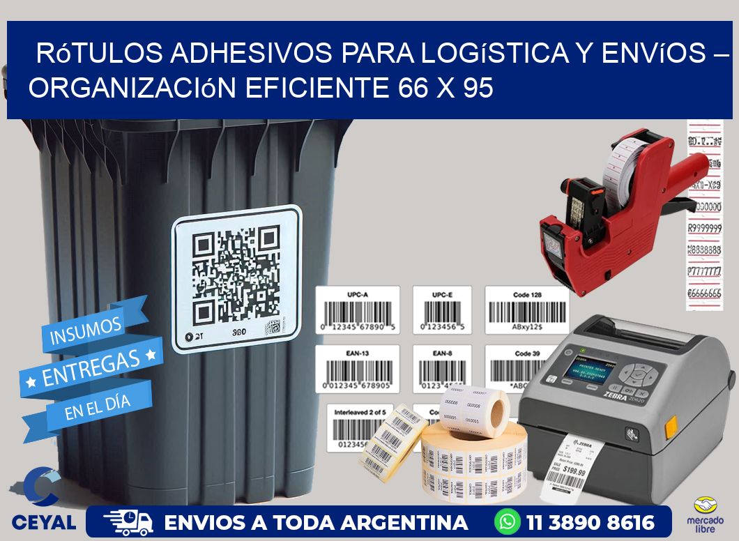 Rótulos Adhesivos para Logística y Envíos – Organización Eficiente 66 x 95