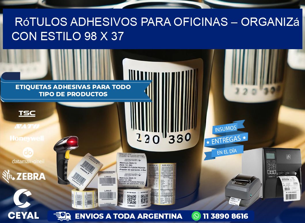 Rótulos Adhesivos para Oficinas – Organizá con Estilo 98 x 37