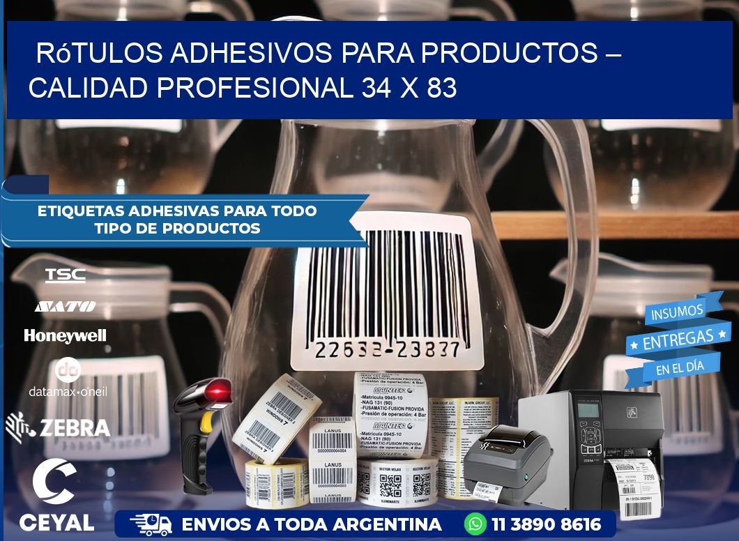 Rótulos Adhesivos para Productos – Calidad Profesional 34 x 83