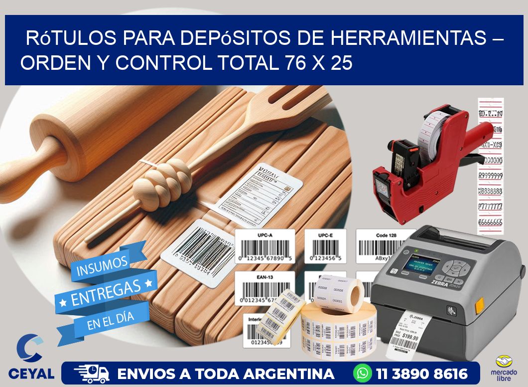 Rótulos para Depósitos de Herramientas – Orden y Control Total 76 x 25