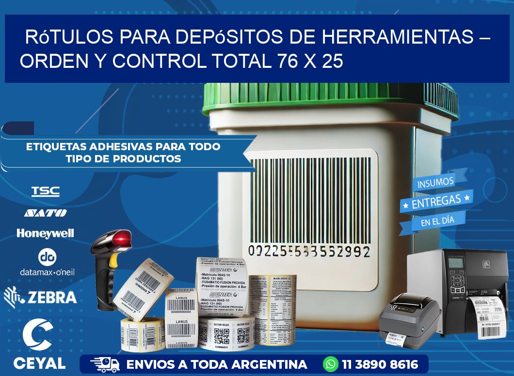 Rótulos para Depósitos de Herramientas – Orden y Control Total 76 x 25