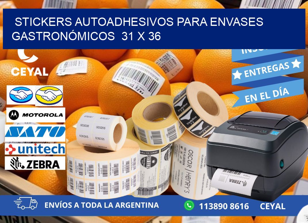 STICKERS AUTOADHESIVOS PARA ENVASES GASTRONÓMICOS 31 x 36