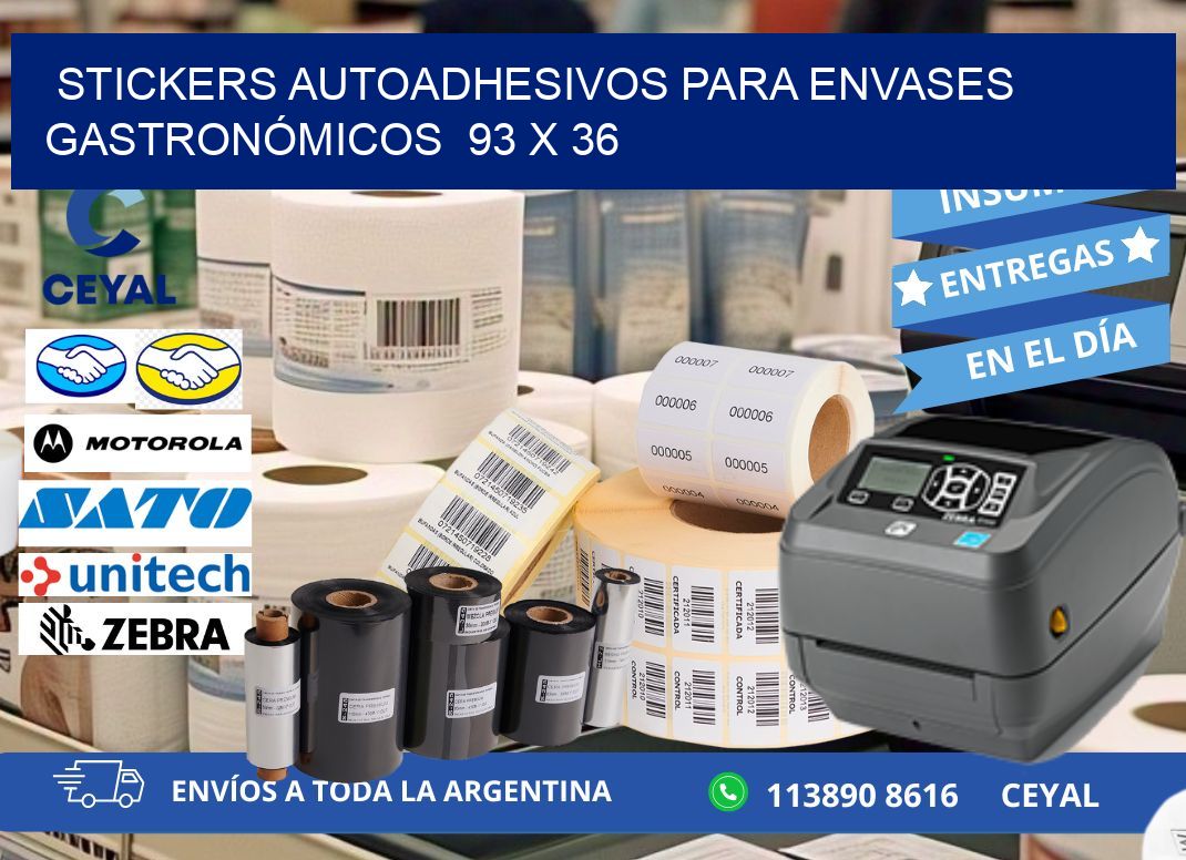 STICKERS AUTOADHESIVOS PARA ENVASES GASTRONÓMICOS  93 x 36