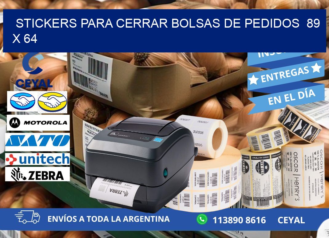 STICKERS PARA CERRAR BOLSAS DE PEDIDOS 89 x 64