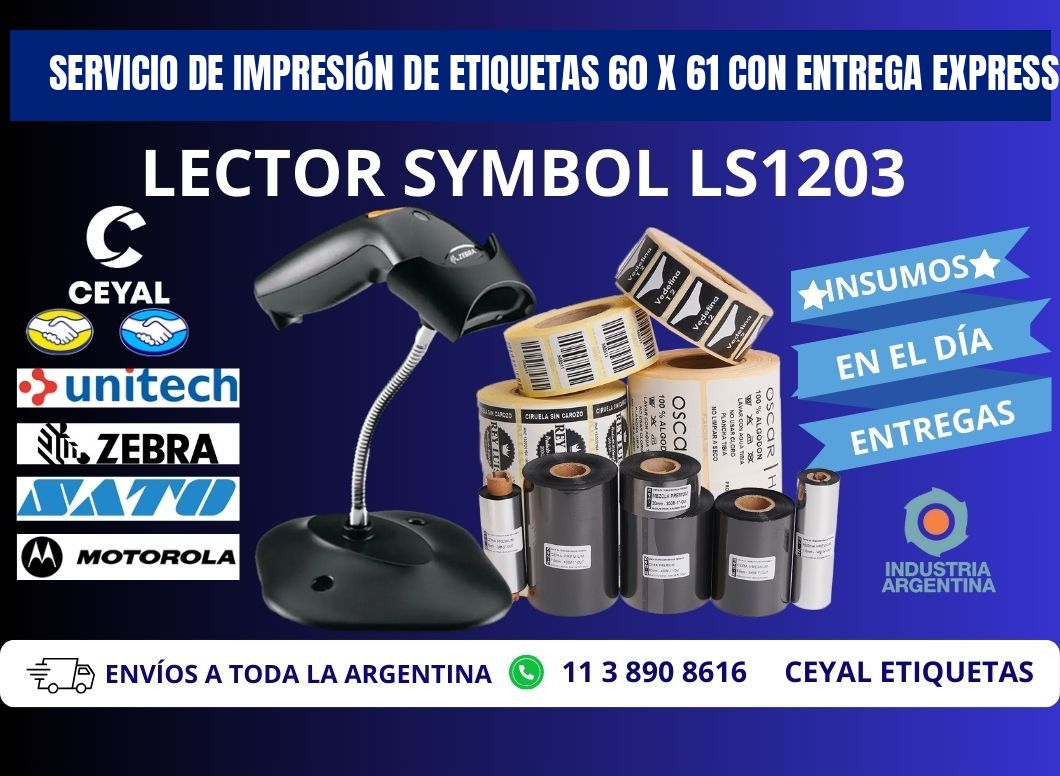 Servicio de Impresión de Etiquetas 60 x 61 con Entrega Express