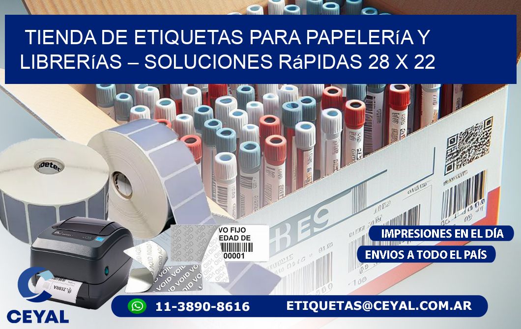 Tienda de Etiquetas para Papelería y Librerías – Soluciones Rápidas 28 x 22