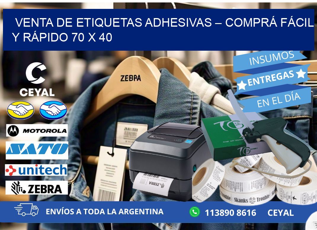 VENTA DE ETIQUETAS ADHESIVAS – COMPRÁ FÁCIL Y RÁPIDO 70 x 40