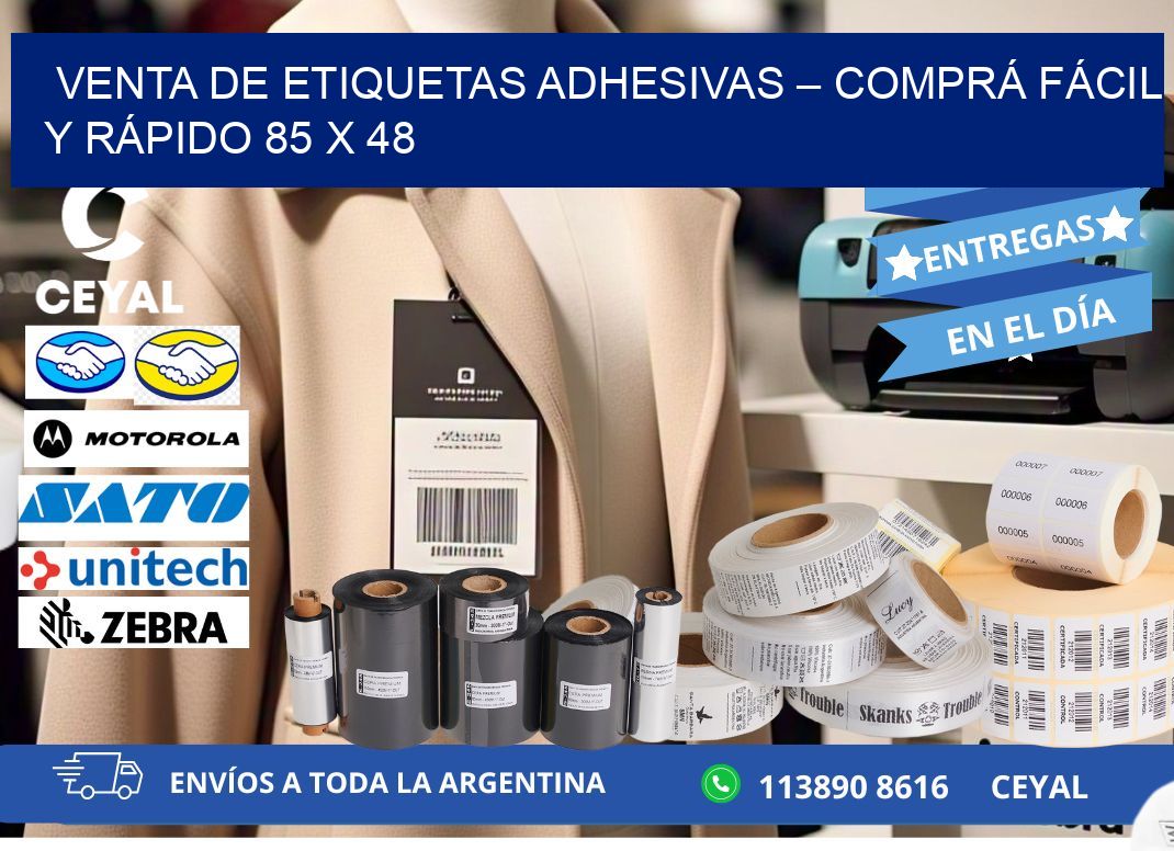 VENTA DE ETIQUETAS ADHESIVAS – COMPRÁ FÁCIL Y RÁPIDO 85 x 48