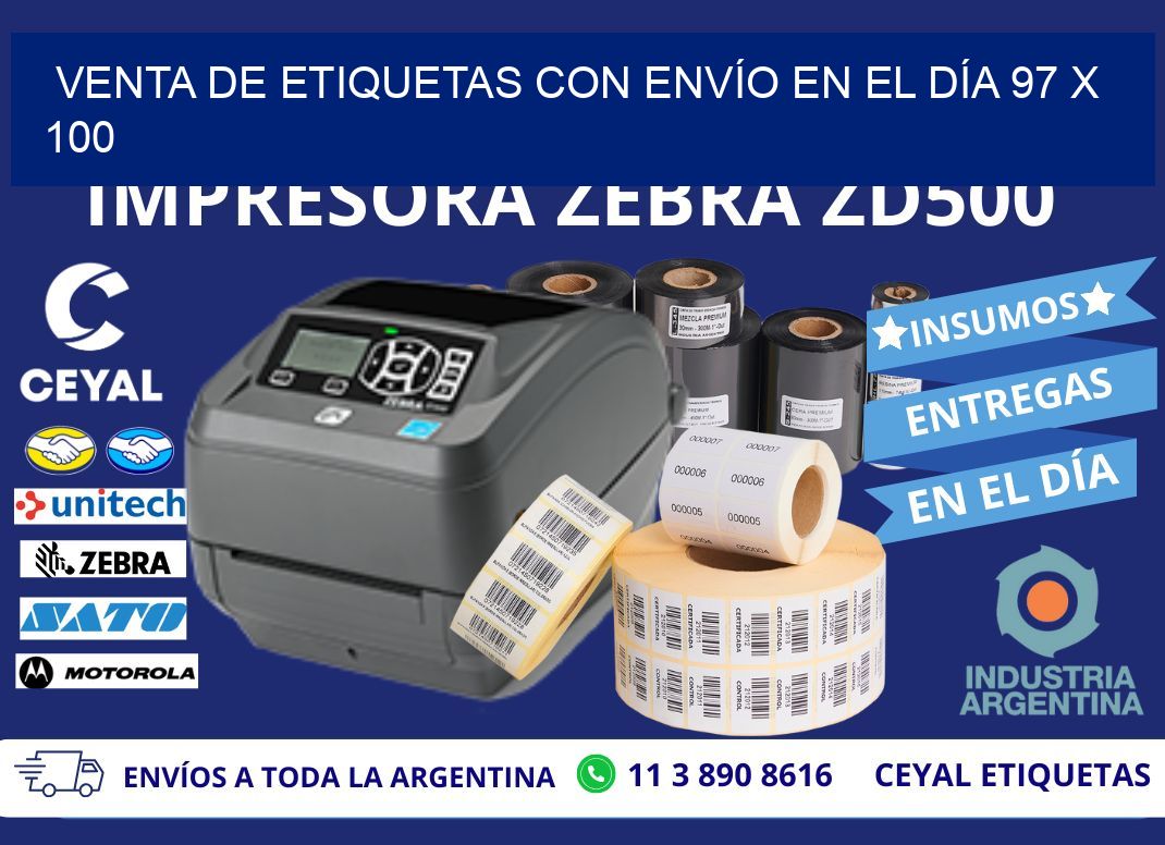 VENTA DE ETIQUETAS CON ENVÍO EN EL DÍA 97 x 100