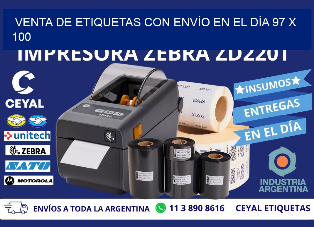 VENTA DE ETIQUETAS CON ENVÍO EN EL DÍA 97 x 100