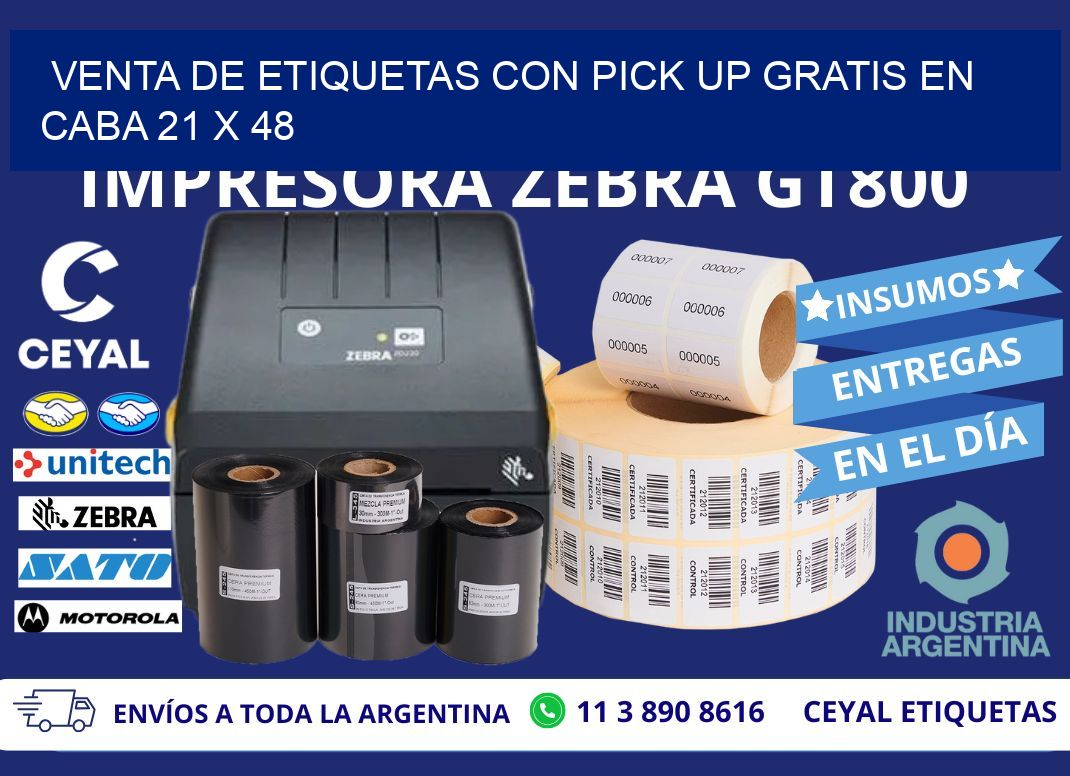 VENTA DE ETIQUETAS CON PICK UP GRATIS EN CABA 21 x 48