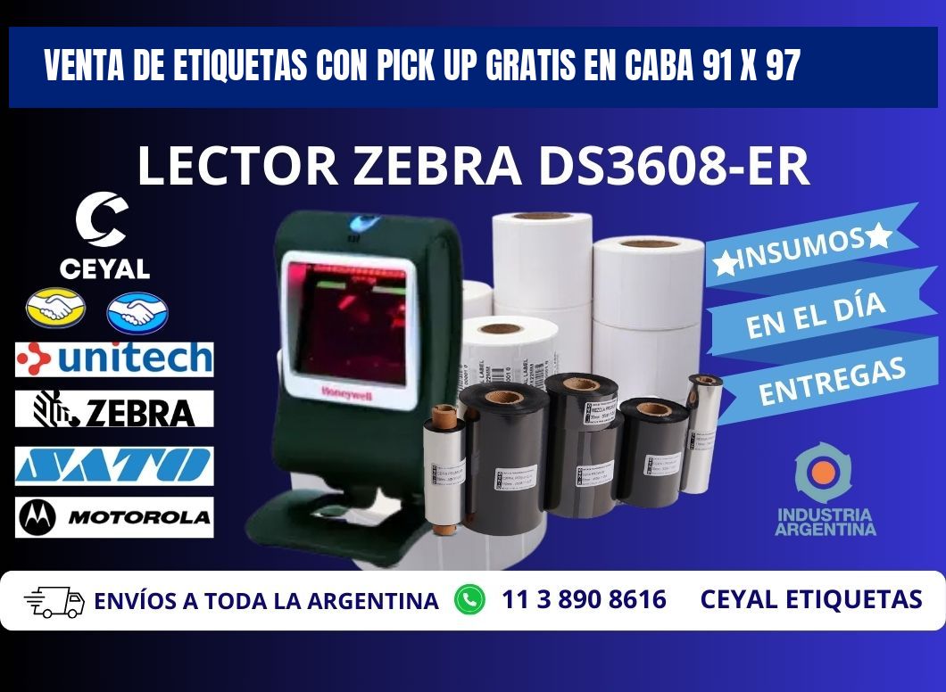 VENTA DE ETIQUETAS CON PICK UP GRATIS EN CABA 91 x 97