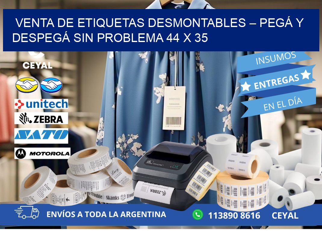 VENTA DE ETIQUETAS DESMONTABLES – PEGÁ Y DESPEGÁ SIN PROBLEMA 44 x 35