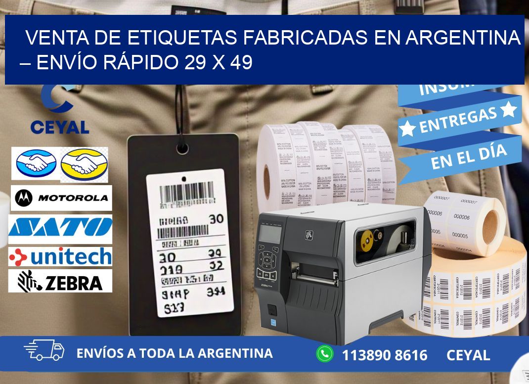 VENTA DE ETIQUETAS FABRICADAS EN ARGENTINA – ENVÍO RÁPIDO 29 x 49