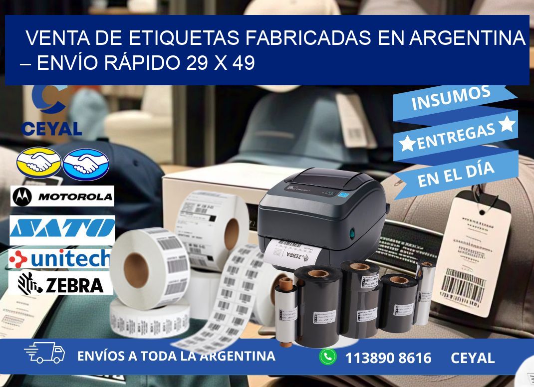 VENTA DE ETIQUETAS FABRICADAS EN ARGENTINA – ENVÍO RÁPIDO 29 x 49