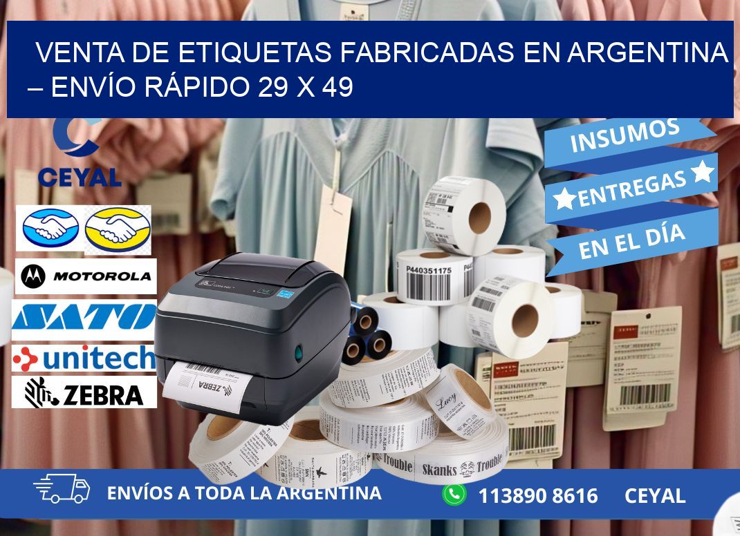VENTA DE ETIQUETAS FABRICADAS EN ARGENTINA – ENVÍO RÁPIDO 29 x 49