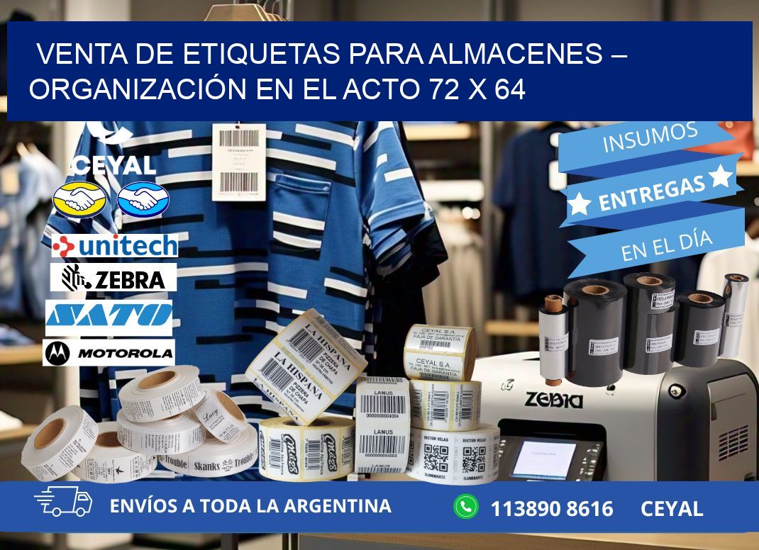 VENTA DE ETIQUETAS PARA ALMACENES – ORGANIZACIÓN EN EL ACTO 72 x 64