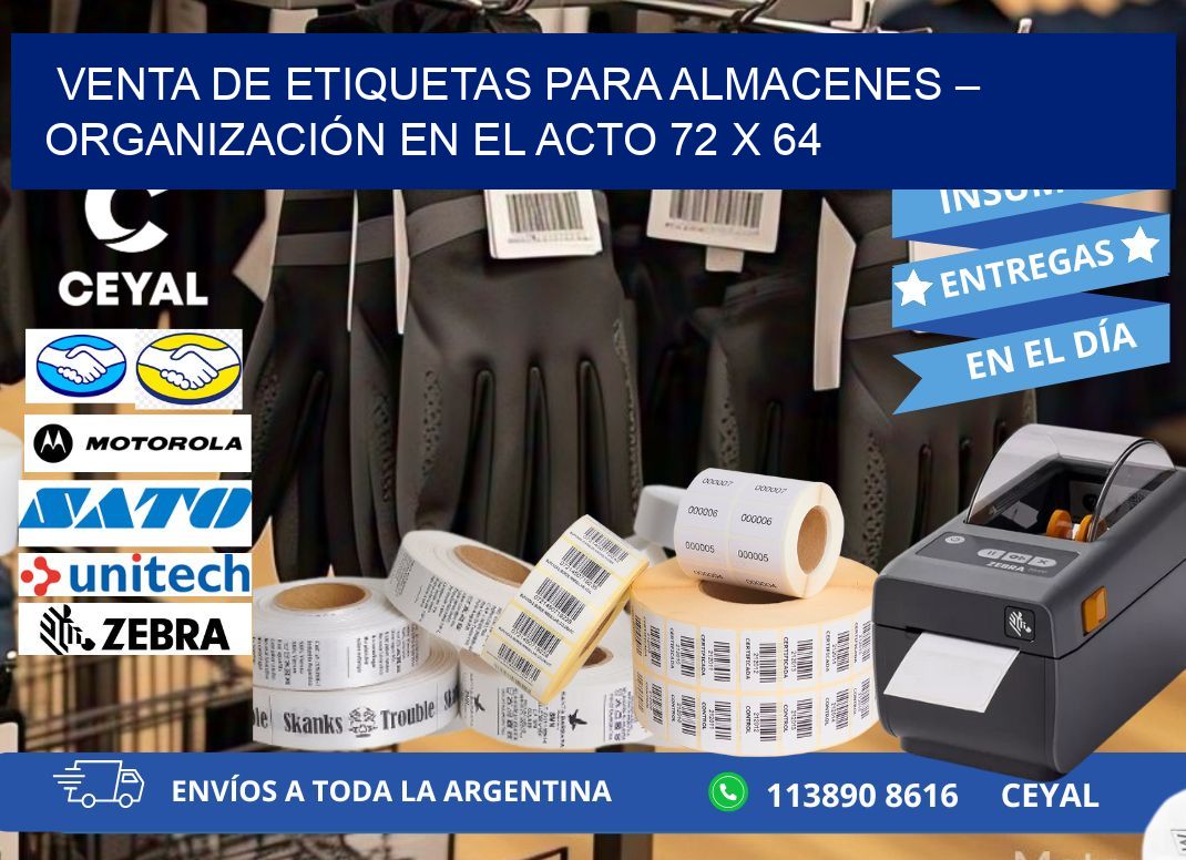 VENTA DE ETIQUETAS PARA ALMACENES – ORGANIZACIÓN EN EL ACTO 72 x 64