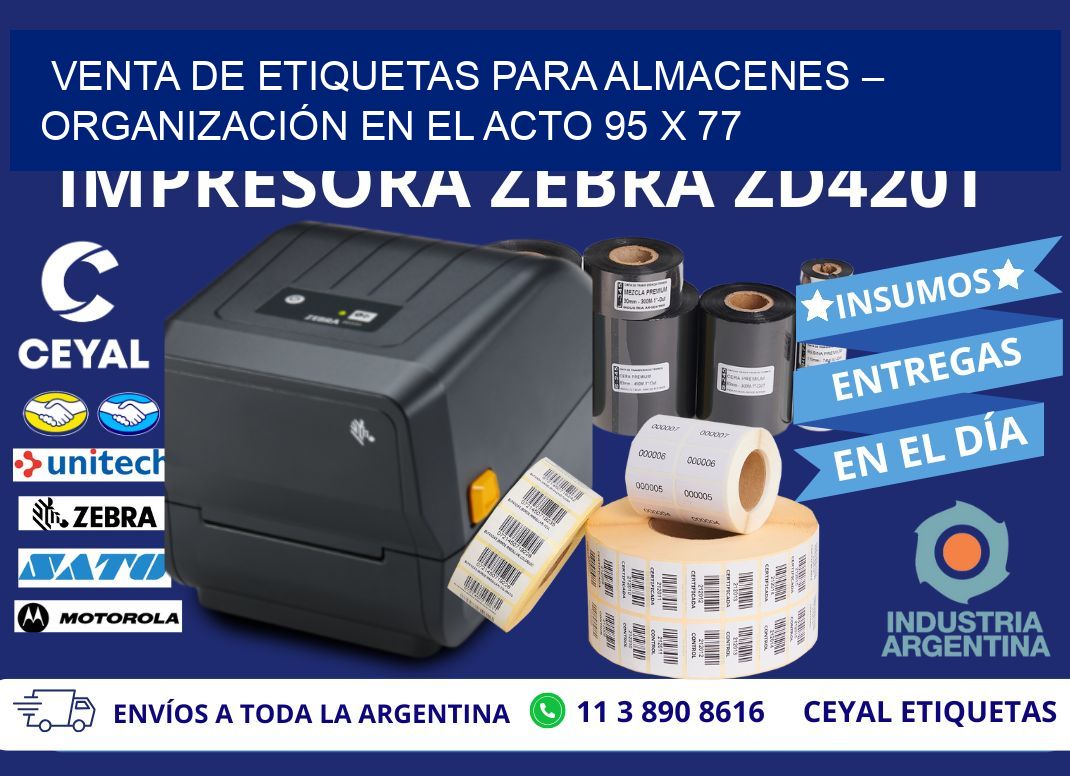 VENTA DE ETIQUETAS PARA ALMACENES – ORGANIZACIÓN EN EL ACTO 95 x 77