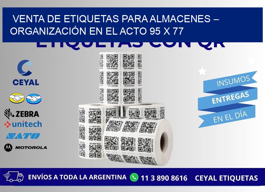 VENTA DE ETIQUETAS PARA ALMACENES – ORGANIZACIÓN EN EL ACTO 95 x 77