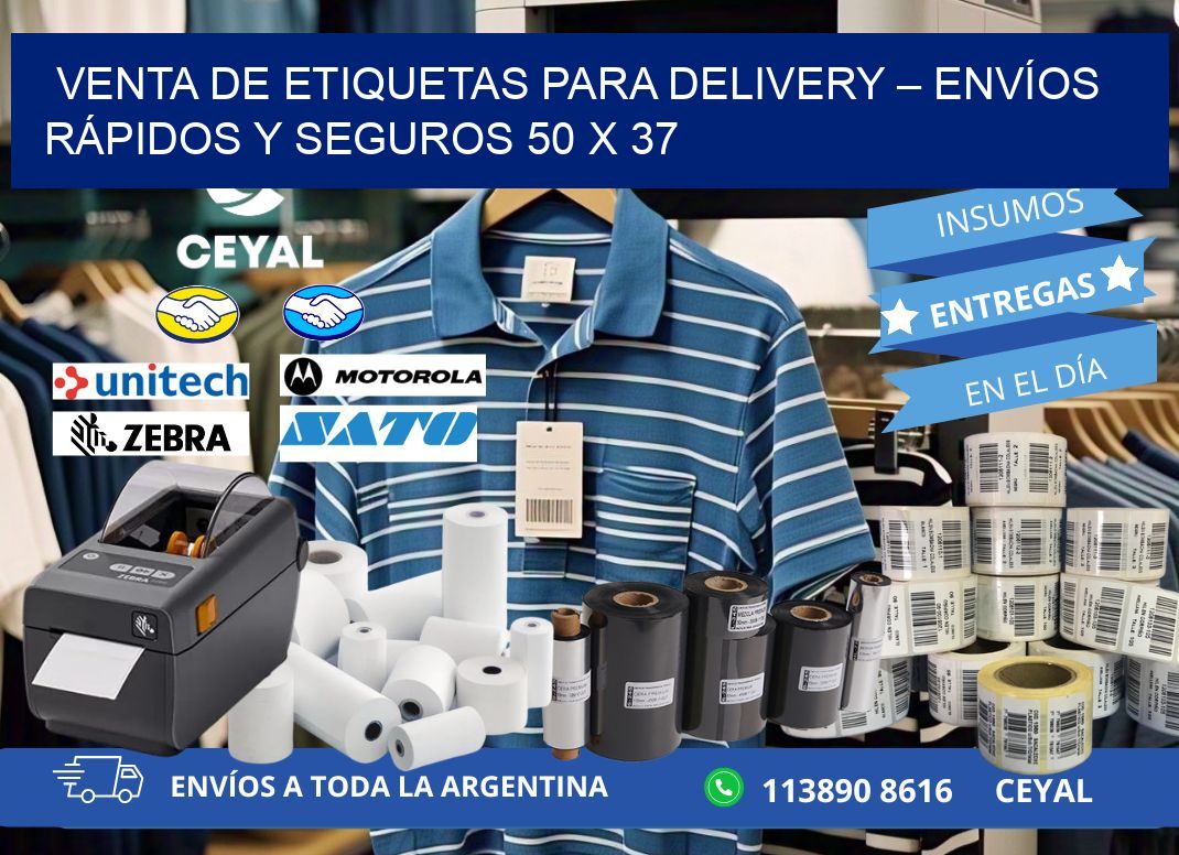 VENTA DE ETIQUETAS PARA DELIVERY – ENVÍOS RÁPIDOS Y SEGUROS 50 x 37