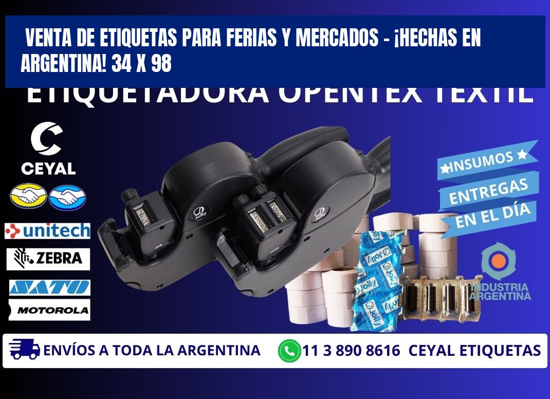 VENTA DE ETIQUETAS PARA FERIAS Y MERCADOS – ¡HECHAS EN ARGENTINA! 34 x 98