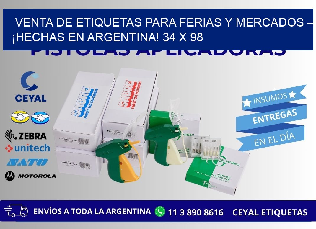 VENTA DE ETIQUETAS PARA FERIAS Y MERCADOS – ¡HECHAS EN ARGENTINA! 34 x 98