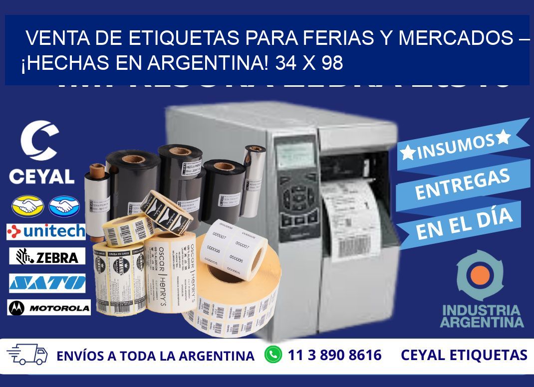 VENTA DE ETIQUETAS PARA FERIAS Y MERCADOS – ¡HECHAS EN ARGENTINA! 34 x 98