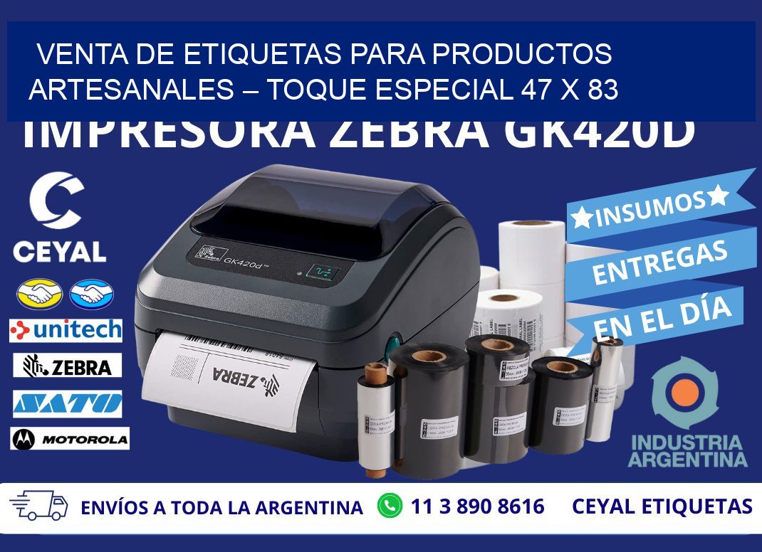 VENTA DE ETIQUETAS PARA PRODUCTOS ARTESANALES – TOQUE ESPECIAL 47 x 83
