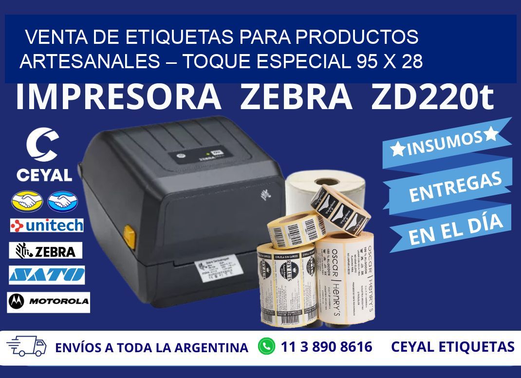 VENTA DE ETIQUETAS PARA PRODUCTOS ARTESANALES – TOQUE ESPECIAL 95 x 28