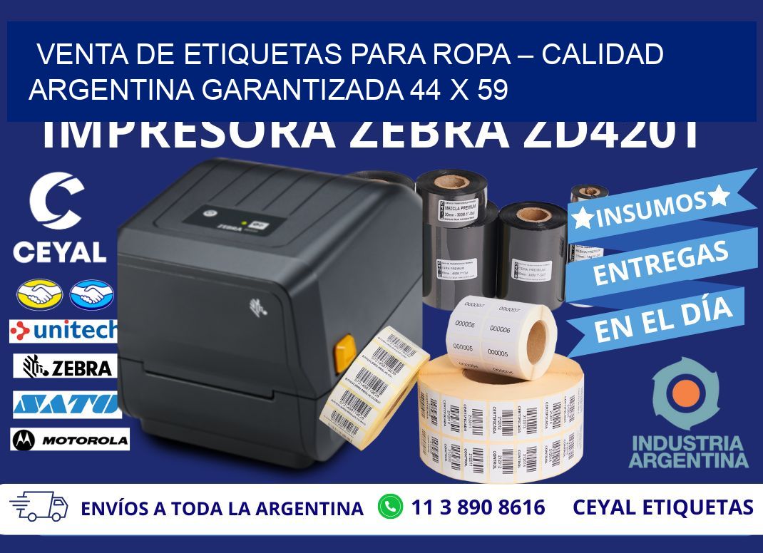VENTA DE ETIQUETAS PARA ROPA – CALIDAD ARGENTINA GARANTIZADA 44 x 59