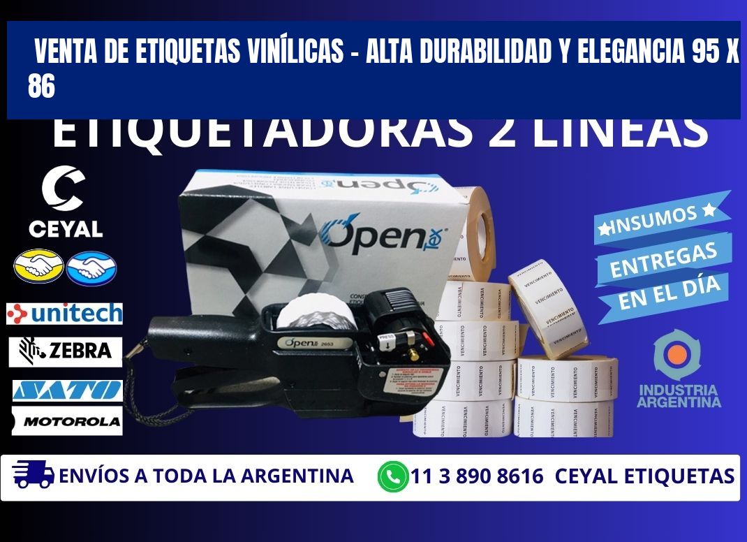 VENTA DE ETIQUETAS VINÍLICAS – ALTA DURABILIDAD Y ELEGANCIA 95 x 86