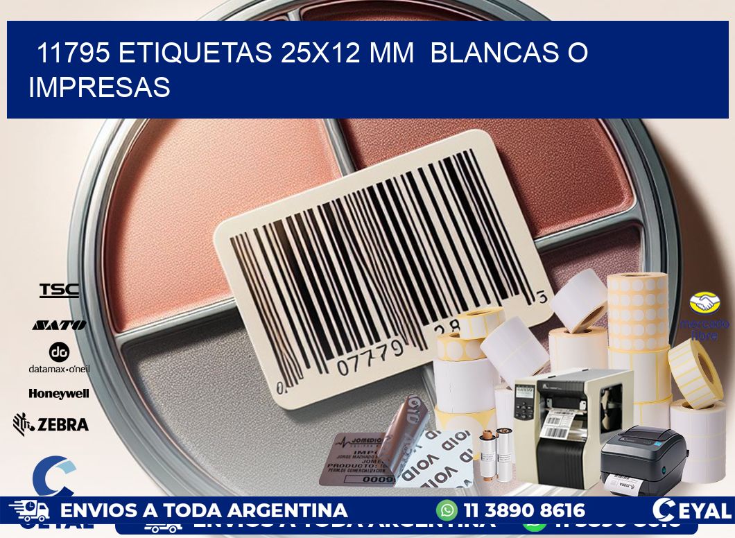 11795 ETIQUETAS 25×12 mm  BLANCAS O IMPRESAS