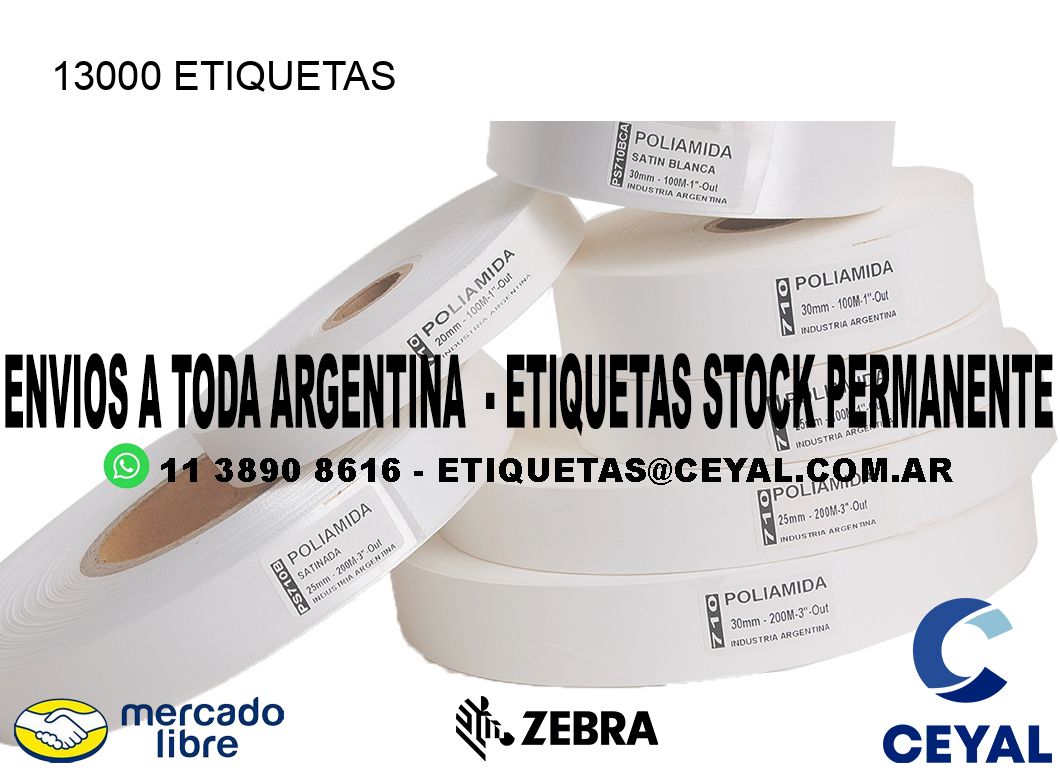 13000 ETIQUETAS