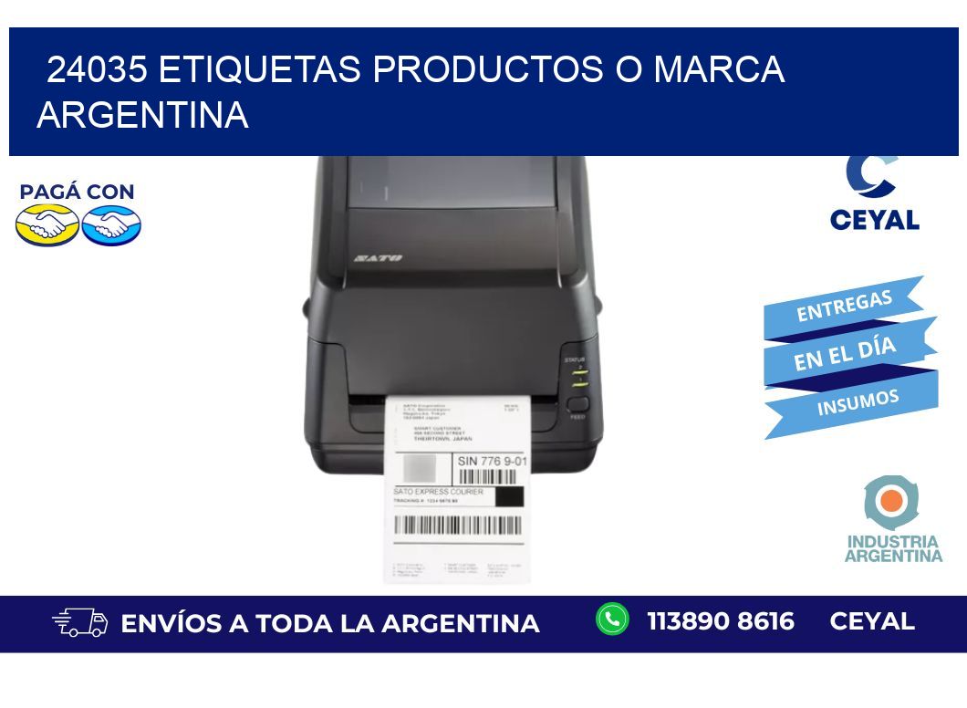 24035 ETIQUETAS PRODUCTOS O MARCA ARGENTINA
