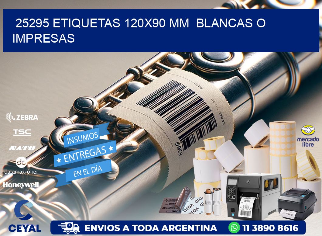 25295 ETIQUETAS 120x90 mm BLANCAS O IMPRESAS