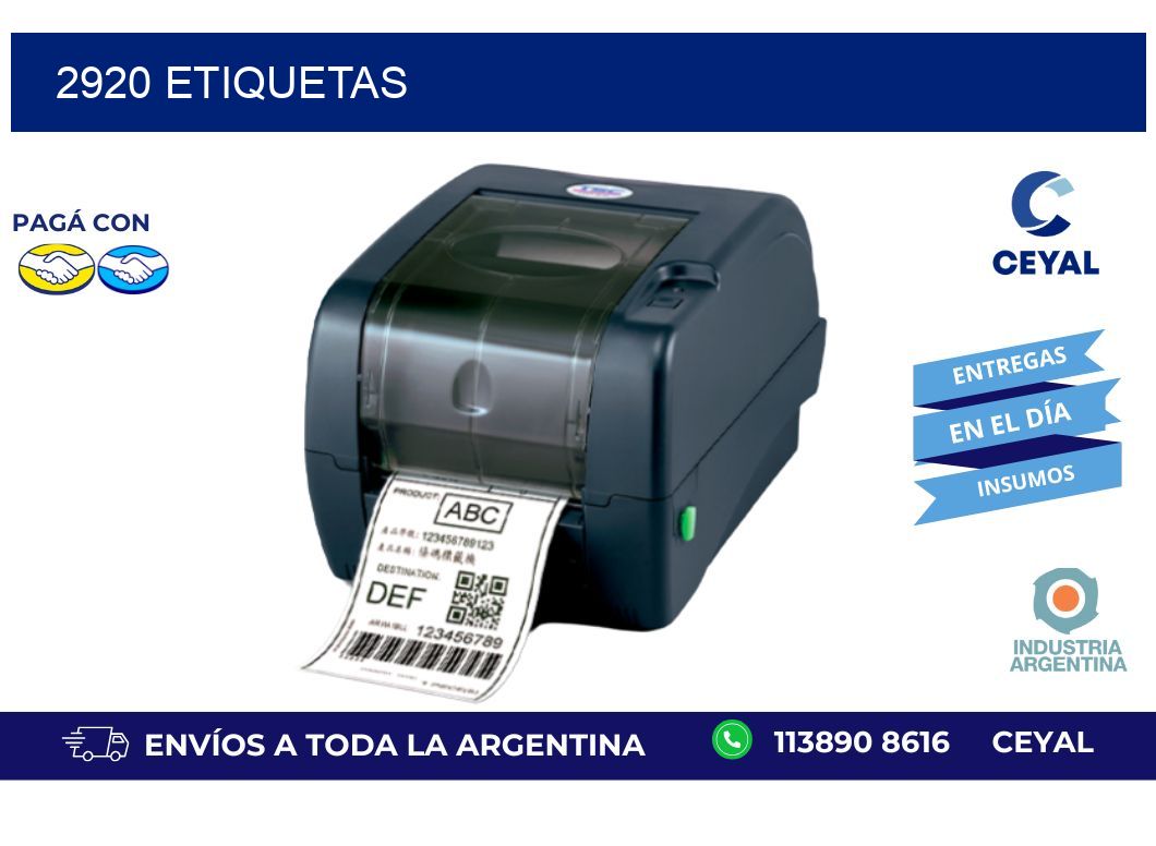 2920 ETIQUETAS