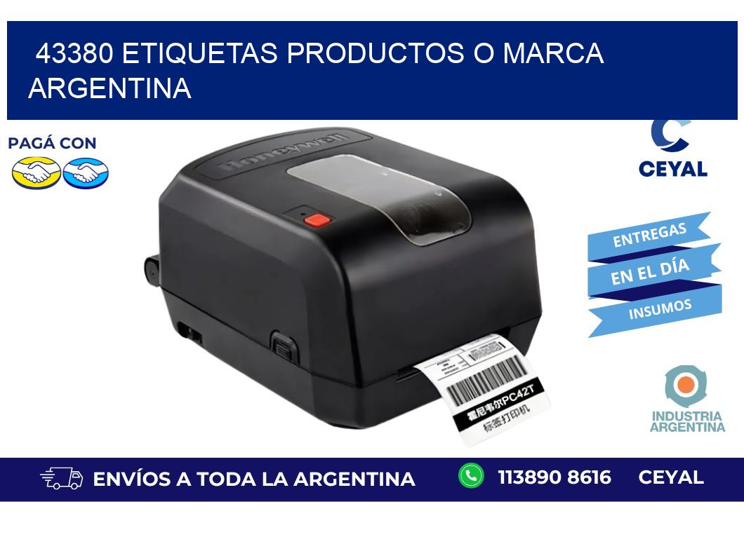 43380 ETIQUETAS PRODUCTOS O MARCA ARGENTINA