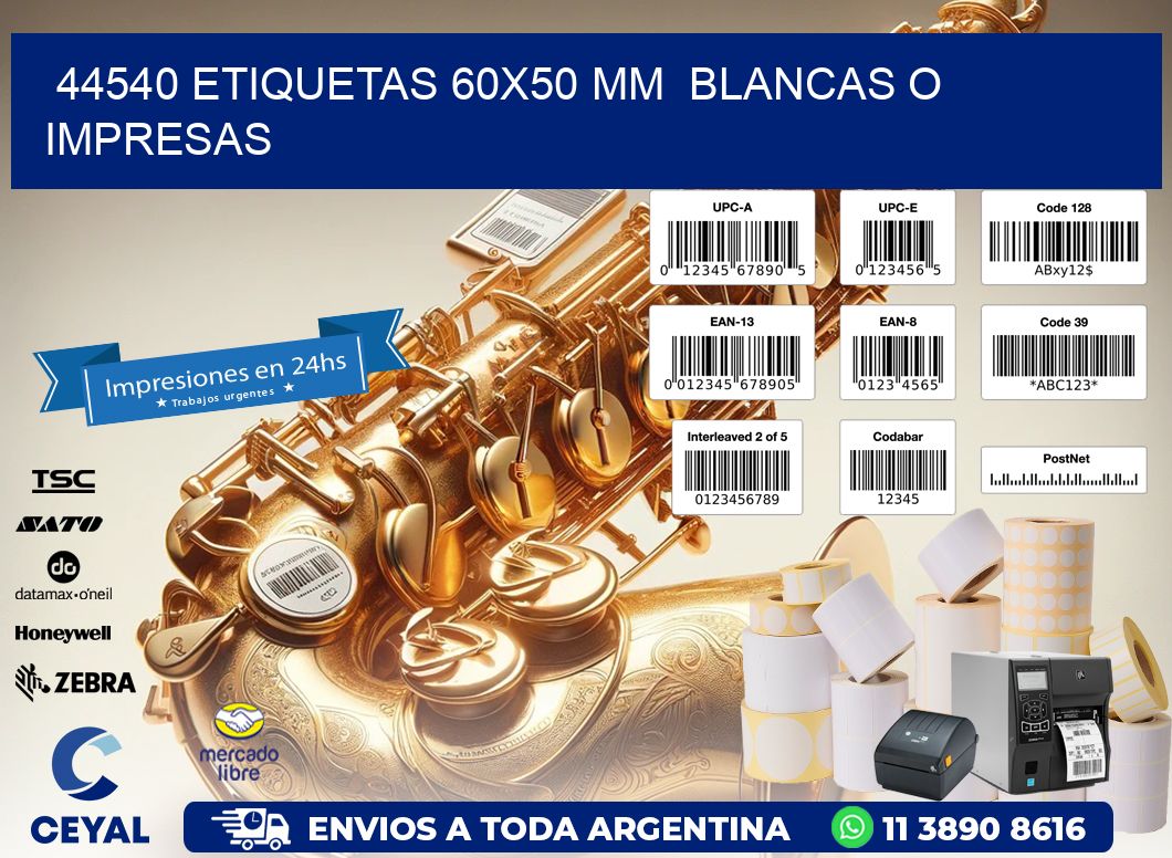 44540 ETIQUETAS 60x50 mm BLANCAS O IMPRESAS